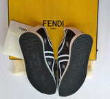Fendi Freedom Mesh Logo Sneakers in Black and White Rubber Soles Sale Trainers
