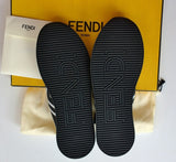 Fendi Freedom Mesh Logo Sneakers in Black and White Rubber Soles Sale Trainers