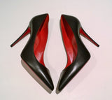 Christian Louboutin Kate 100 Black Leather Red Lining Heels