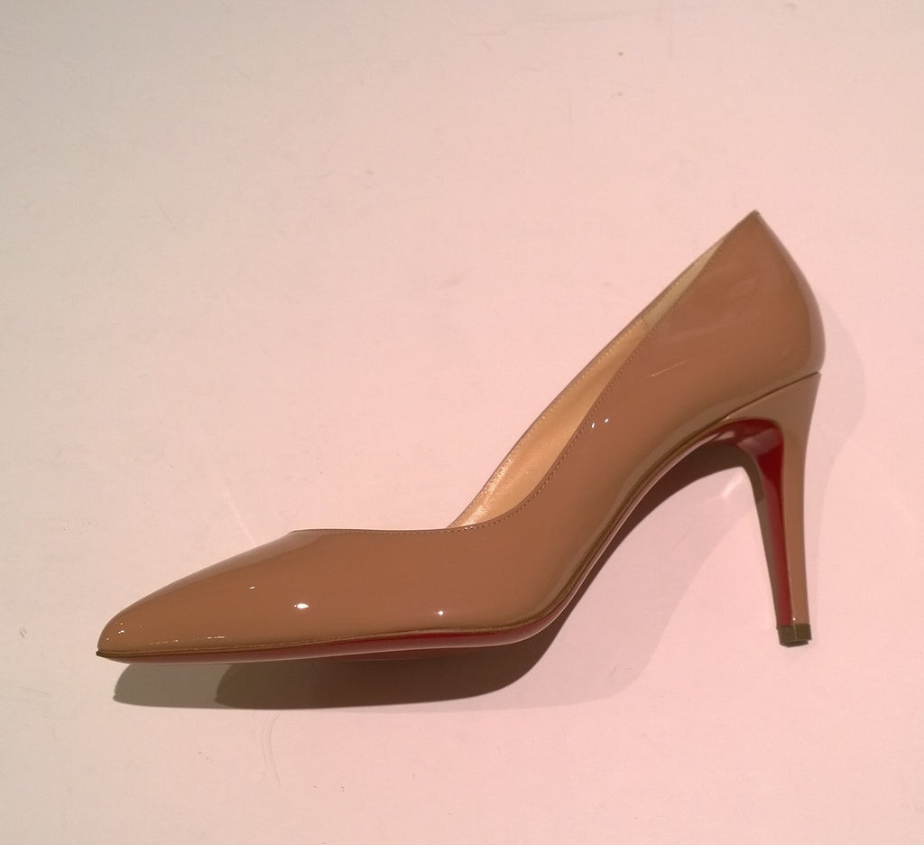 Christian Louboutin Pigalle Nude Patent 85 Beige Heels – AvaMaria