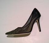 Jimmy Choo Amika 85 Black Mesh and Rhinestone Heels Black Diamond New Shoes