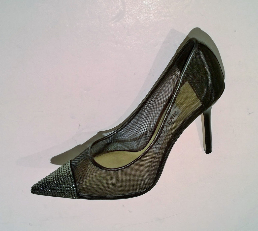 Black Patent Leatherette Peep Toe Slip On Heels – Unique Vintage