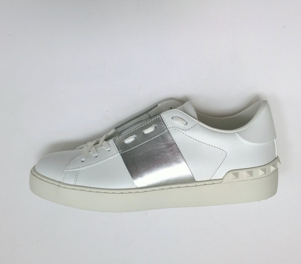 Valentino Garavani Open Sneakers in White and Silver sale trainers