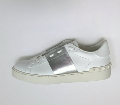 Valentino Garavani Open Sneakers in White and Silver sale trainers VLTN rockstud