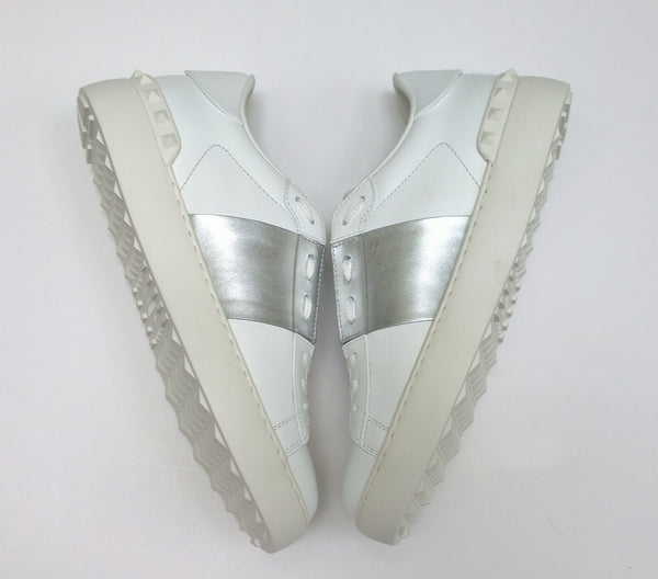 Valentino Garavani Open Sneakers in White and Silver sale trainers VLTN rockstud